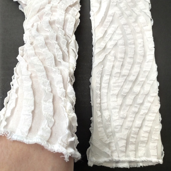 ❤️3/$30! Vintage Look Ruffle Gloves Mummy Arm Warmers Bride Costume Ghost - Picture 4 of 5